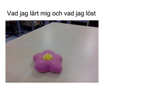 Vad jag lärt mig och vad jag löst
 