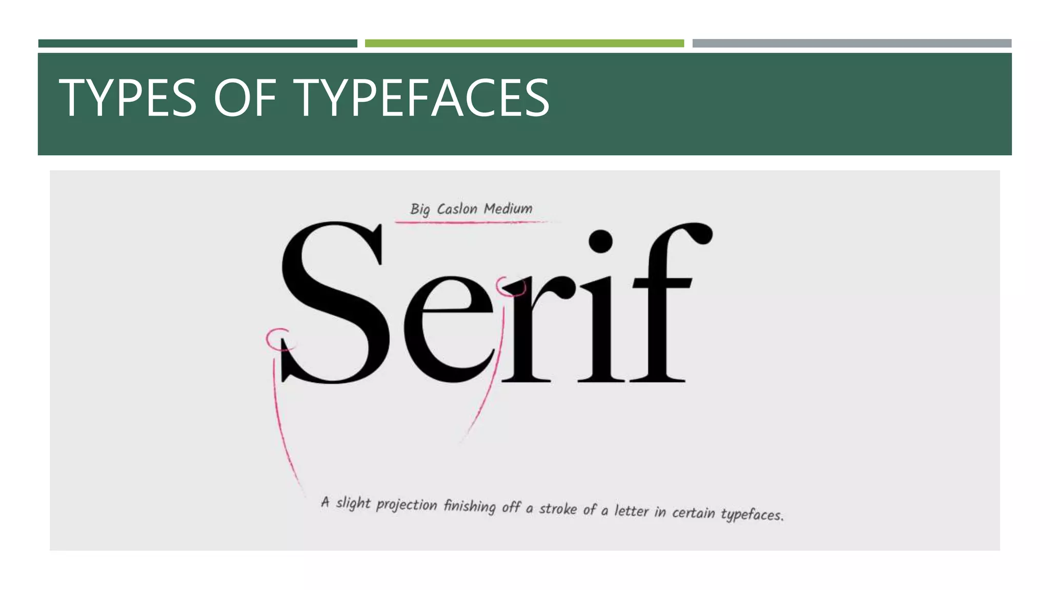 TYPES OF TYPEFACES
 