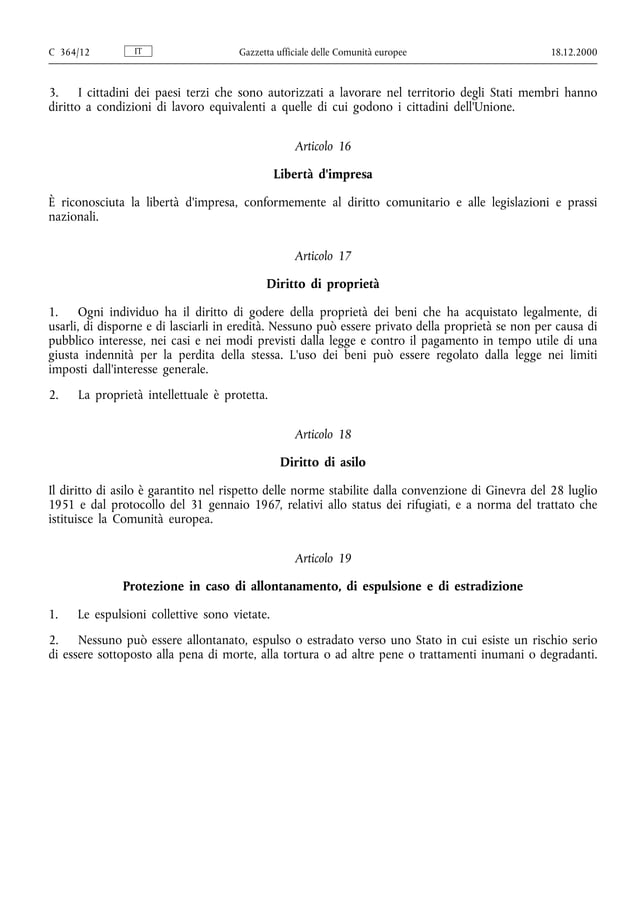 CARTA DEI DIRITTI FONDAMENTALI DELL'UNIONE EUROPEA