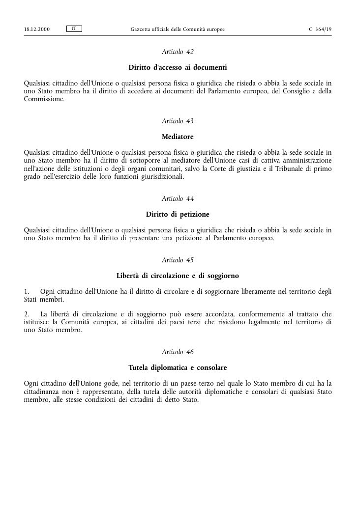 CARTA DEI DIRITTI FONDAMENTALI DELL'UNIONE EUROPEA CARTA DEI DIRITTI FONDAMENTALI DELL'UNIONE EUROPEA