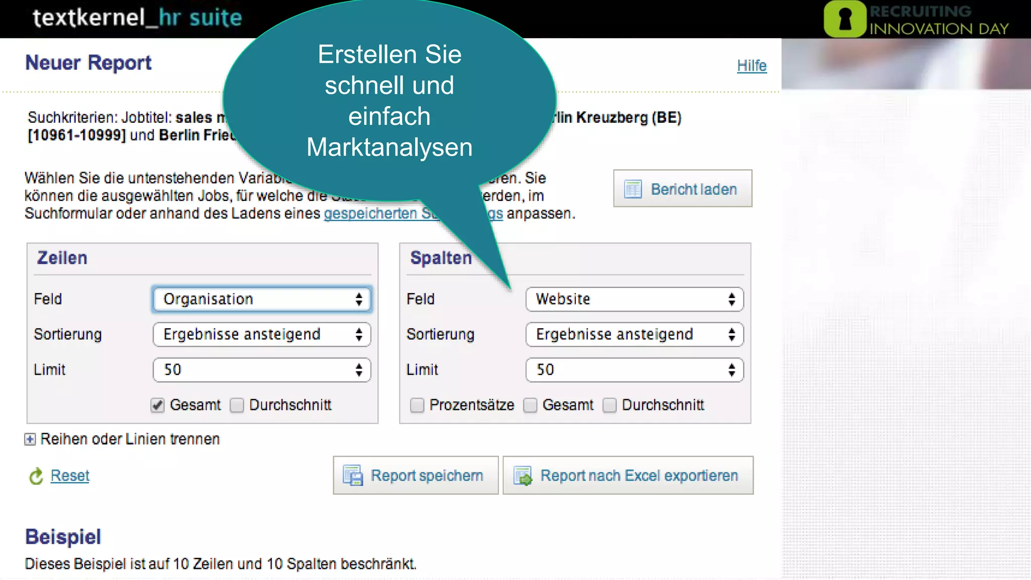 Erstellen Sie
schnell und
einfach
Marktanalysen
 