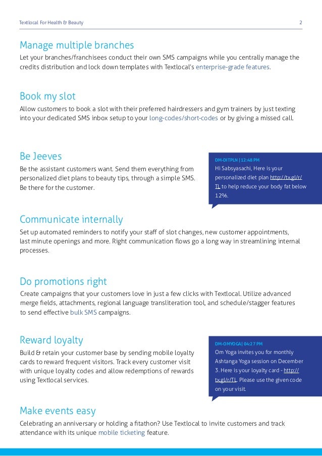 Textlocal For Health Beauty