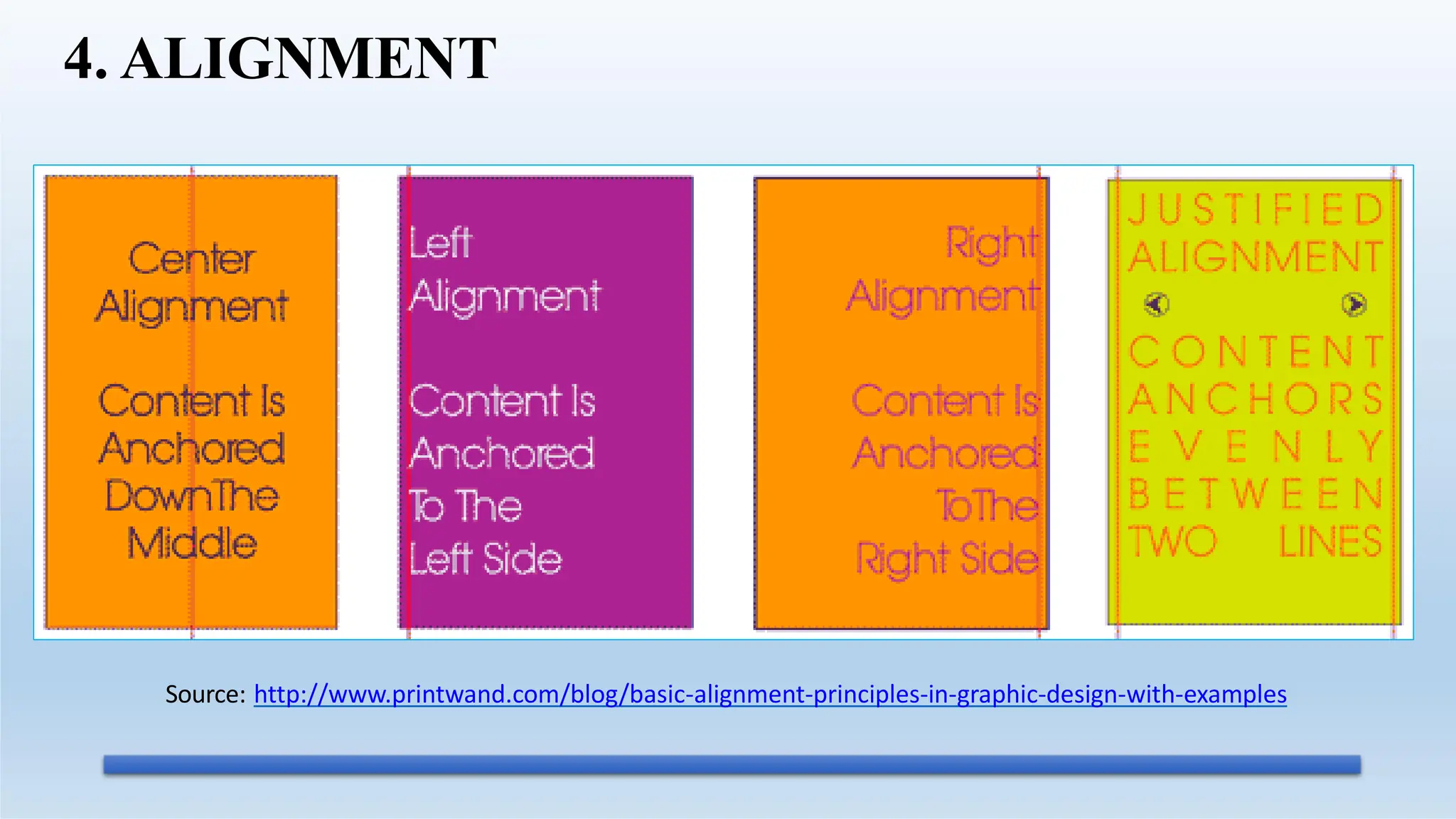 Source: http://www.printwand.com/blog/basic-alignment-principles-in-graphic-design-with-examples
4. ALIGNMENT
 