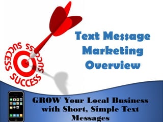 Text Message
Marketing
Overview
GROW Your Local Business
with Short, Simple Text
Messages

 