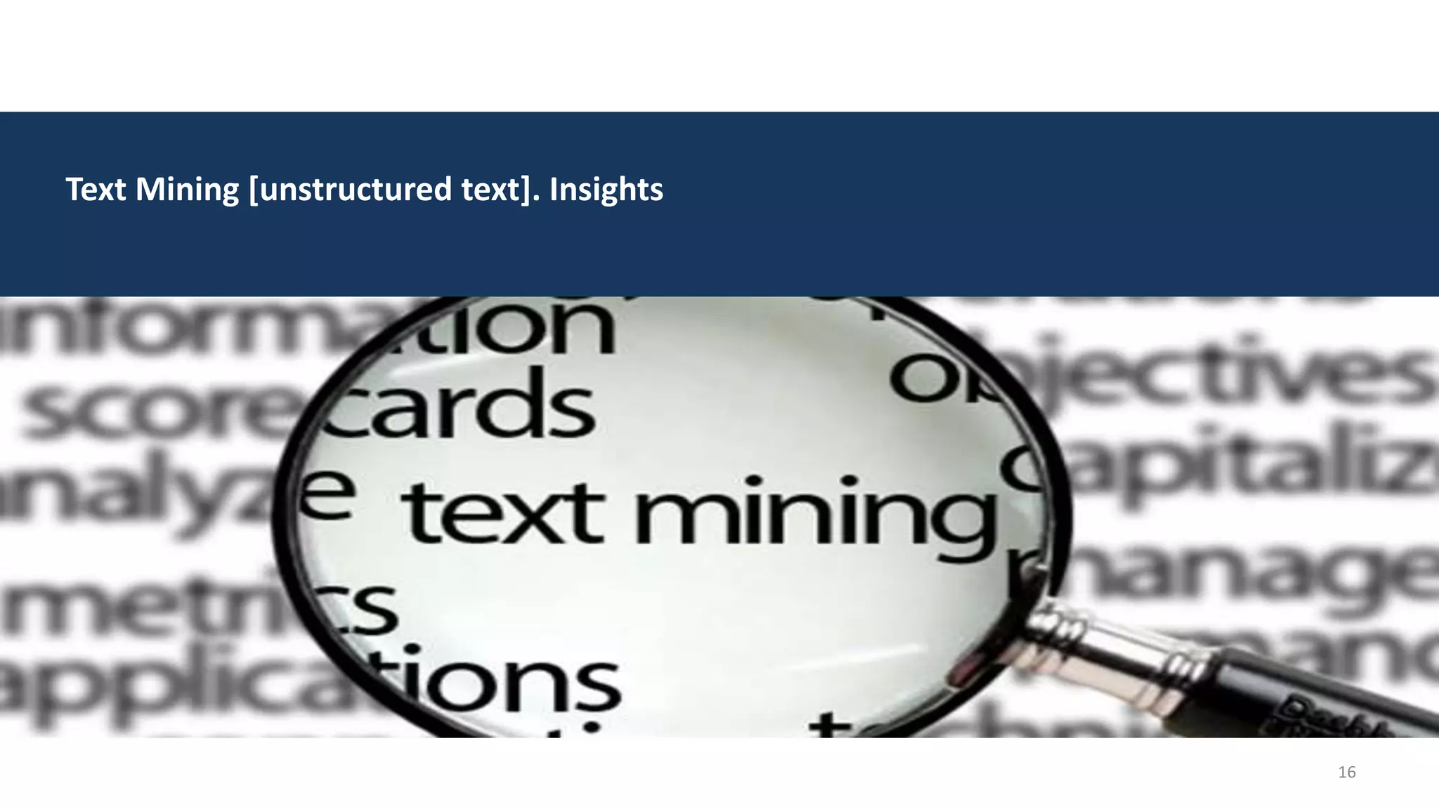 16
Text Mining [unstructured text]. Insights
 