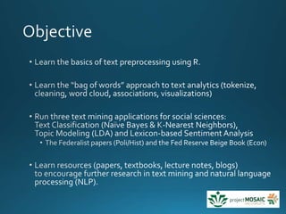 Text Mining with R for Social Science Research | PPTX