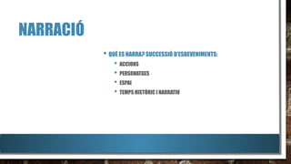 Esquema sobre el text narratiu. ESO i Batxillerat | PDF