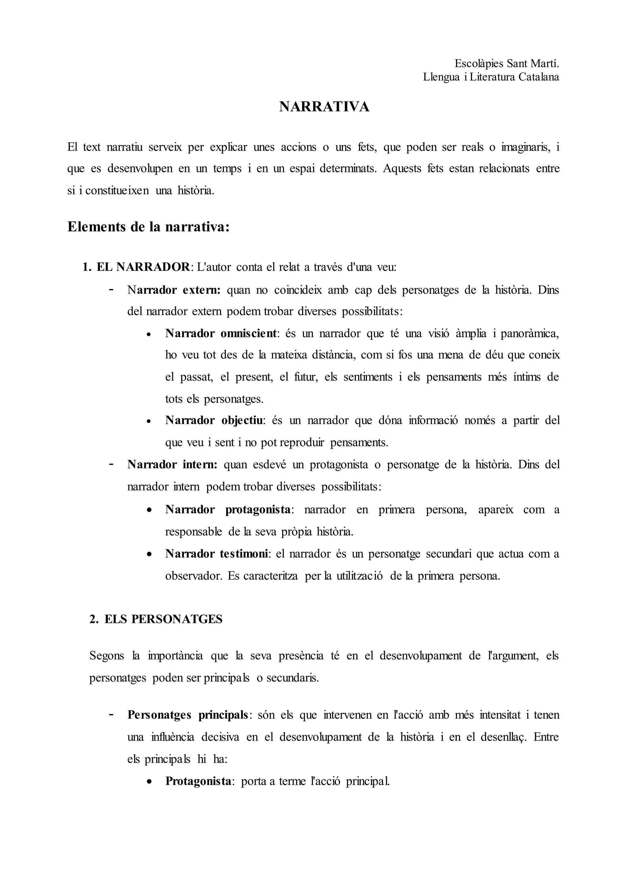 Text narratiu i text descriptiu | DOCX