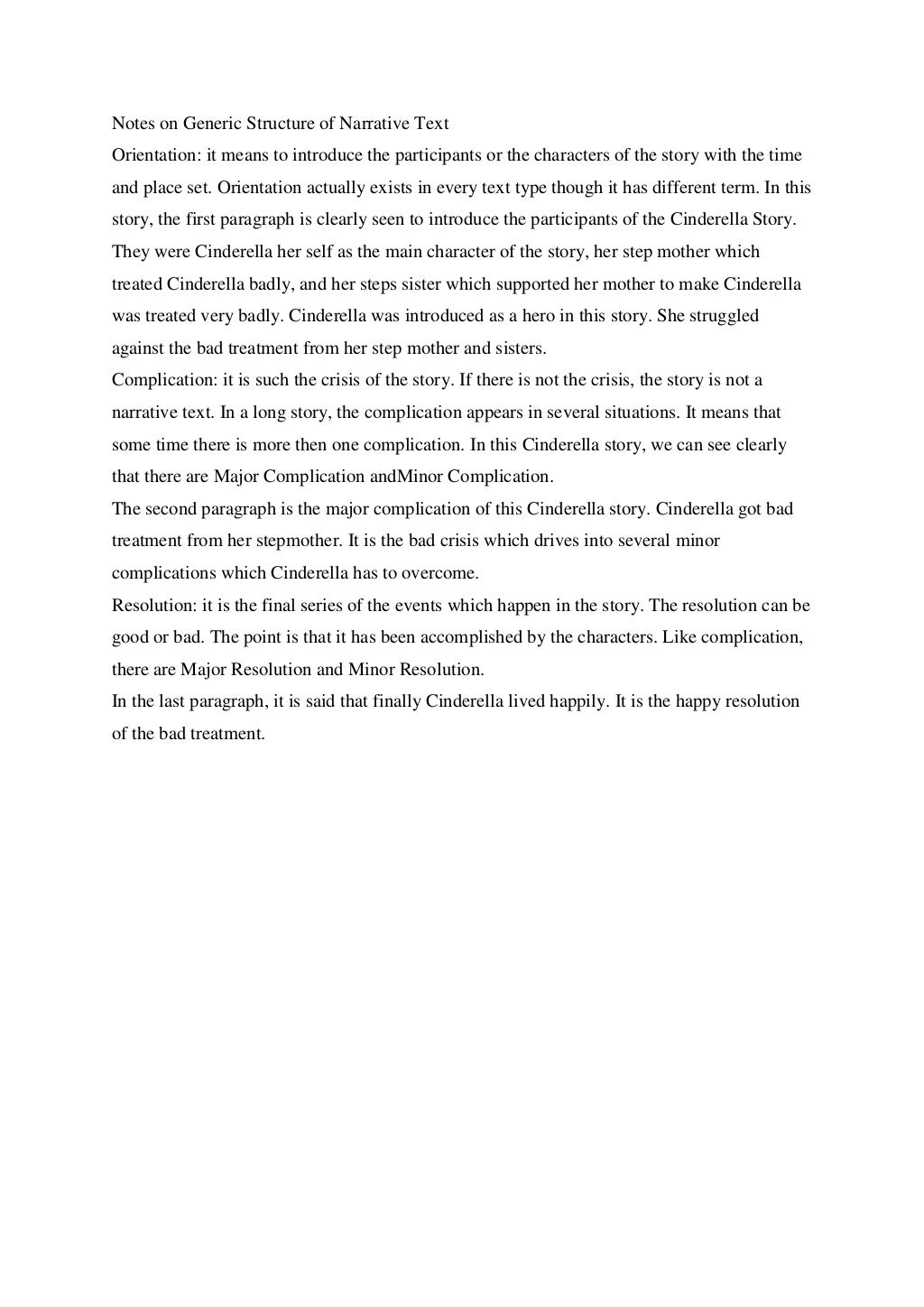 Text narrative dan generic struktur