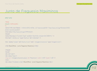 Curso Técnico de Desenho Gráfico                                                                   Execução de projectos reais




alter1.php

<?php
require ‘verifica.php’;
?>
<!DOCTYPE html PUBLIC “-//W3C//DTD XHTML 1.0 Transitional//EN” “http://www.w3.org/TR/xhtml1/DTD/
xhtml1-transitional.dtd”>
<html xmlns=”http://www.w3.org/1999/xhtml”>
<head>
<meta http-equiv=”Content-Type” content=”text/html; charset=ISO-8859-1” />
<link href=”../estilos.css” type=”text/css” rel=”stylesheet” />

<link media=”screen” rel=”shortcut icon” href=”../imagens/icone.ico” type=”image/x-icon”>

<title>BackOffice - Junta Freguesia Maximinos</title>

</head>
<body>
<div id=”tudo”>
<div class=”topo”>
<img src=”../imagens/maximino.png” alt=”Maximinos” width=”128” height=”148” />
</div>
<div class=”titulobem-vindo”>BackOffice - Junta Freguesia Maximinos</div>


Cesário Rafael Baía Alves
                                                                                                                             112
 