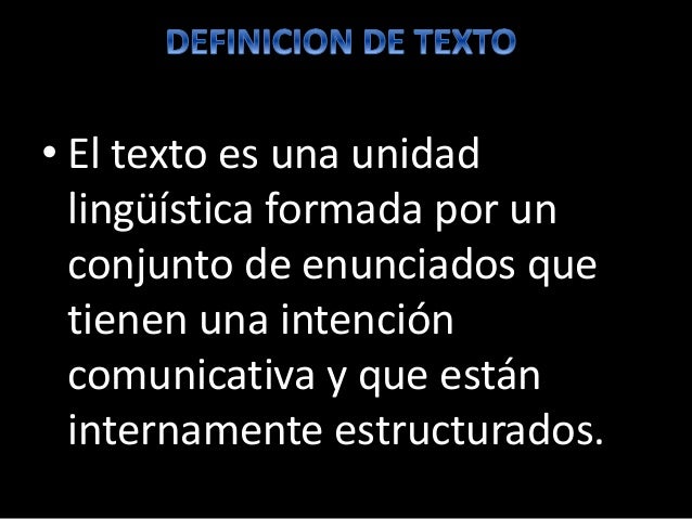 Texto definición, caracter. tipología