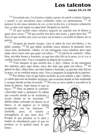 TEXTO - Los talentos