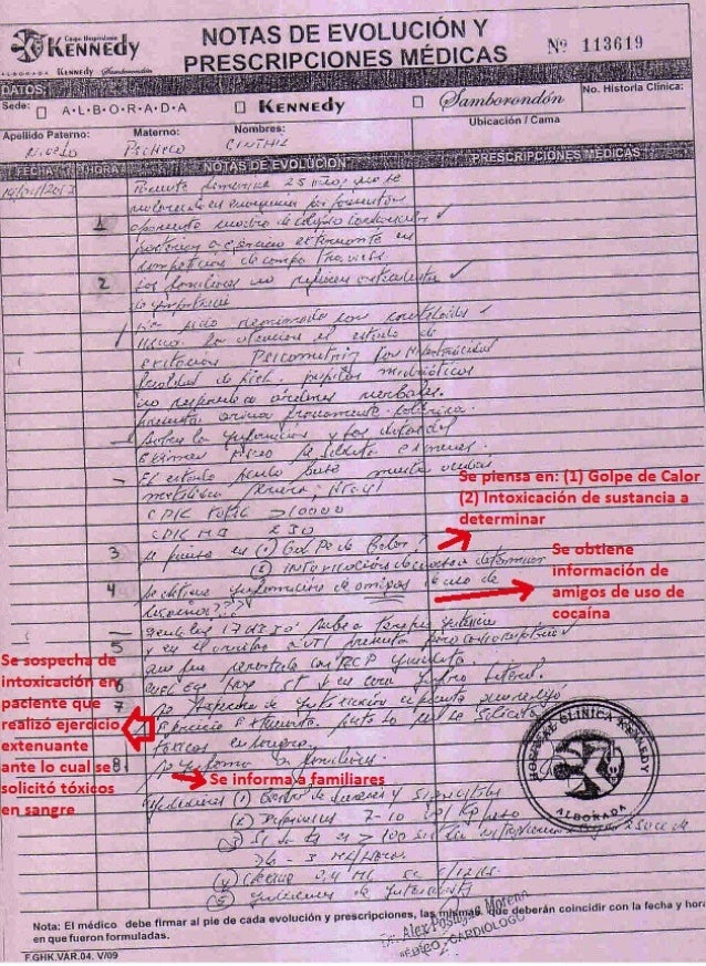 Nota de evolución médica Cynthia Nivelo. Revisar punto 4 y 7