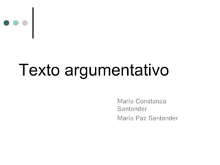 Texto argumentativo María Constanza Santander  María Paz Santander 