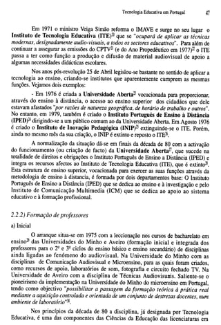 Texto apoio de te em portugal