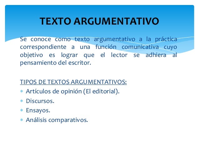 Texto argumentativo.