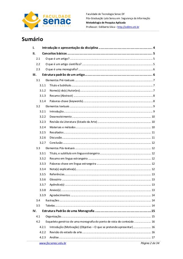 Artigo cientifico metodologia