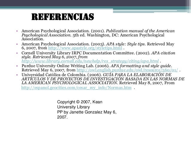 texto cientifico american psychological association documentation style
