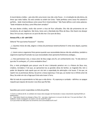 Texto de estudo saber e pedir a fé 2013 PDF