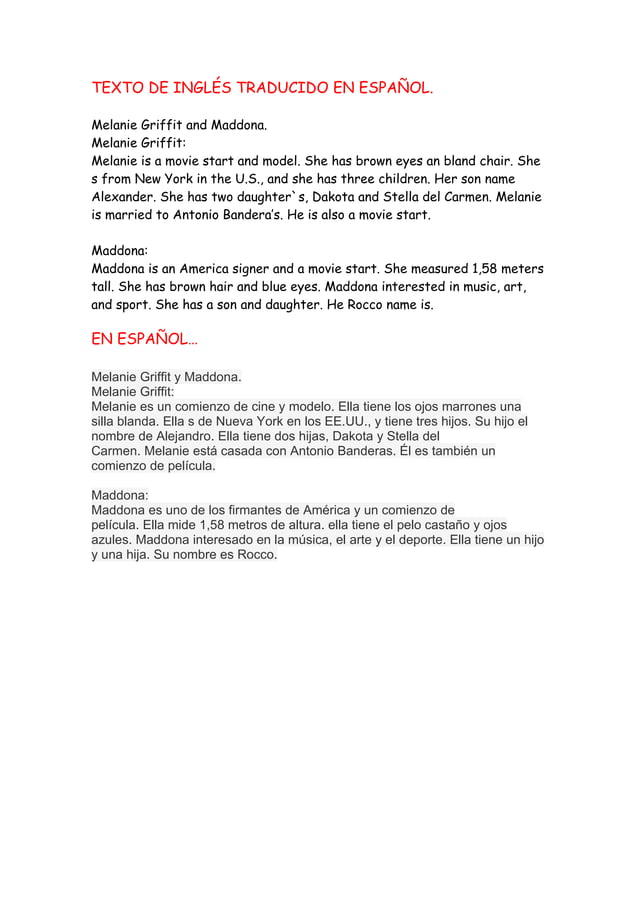 Texto de inglés traducido en español PDF