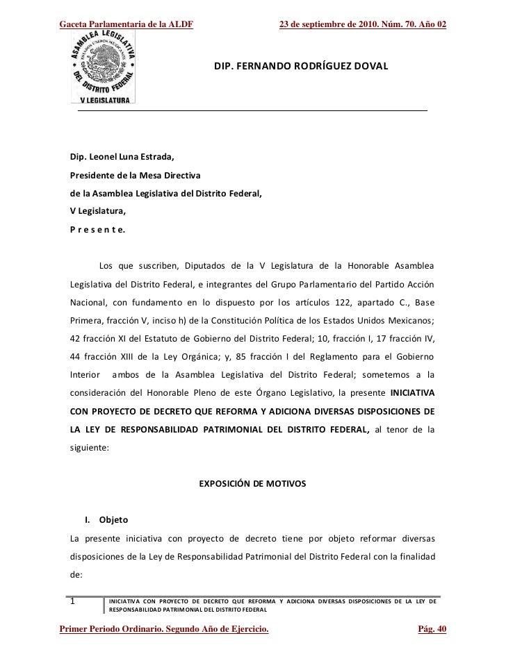 Texto de iniciativa ley de responsabilidad patrimoniala