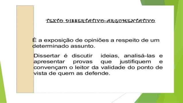 Construção de uma redação dissertativa argumentativa