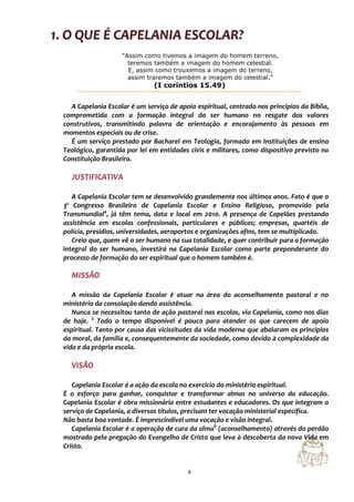 Texto do projeto de capelania escolar 2ª edição