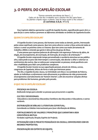 Texto do projeto de capelania escolar 2ª edição