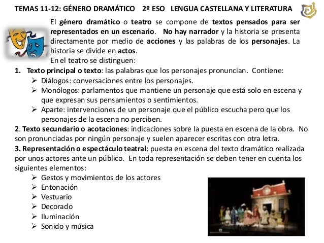 Texto dramático 2º ESO teoría y práctica pptx