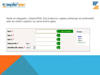 www. tracara.com
 Kada se ulogujete u ZepterADS, broj znakova u oglasu prikazuje se automatski
 tako da sistem zajedno sa vama kreira oglas.
 