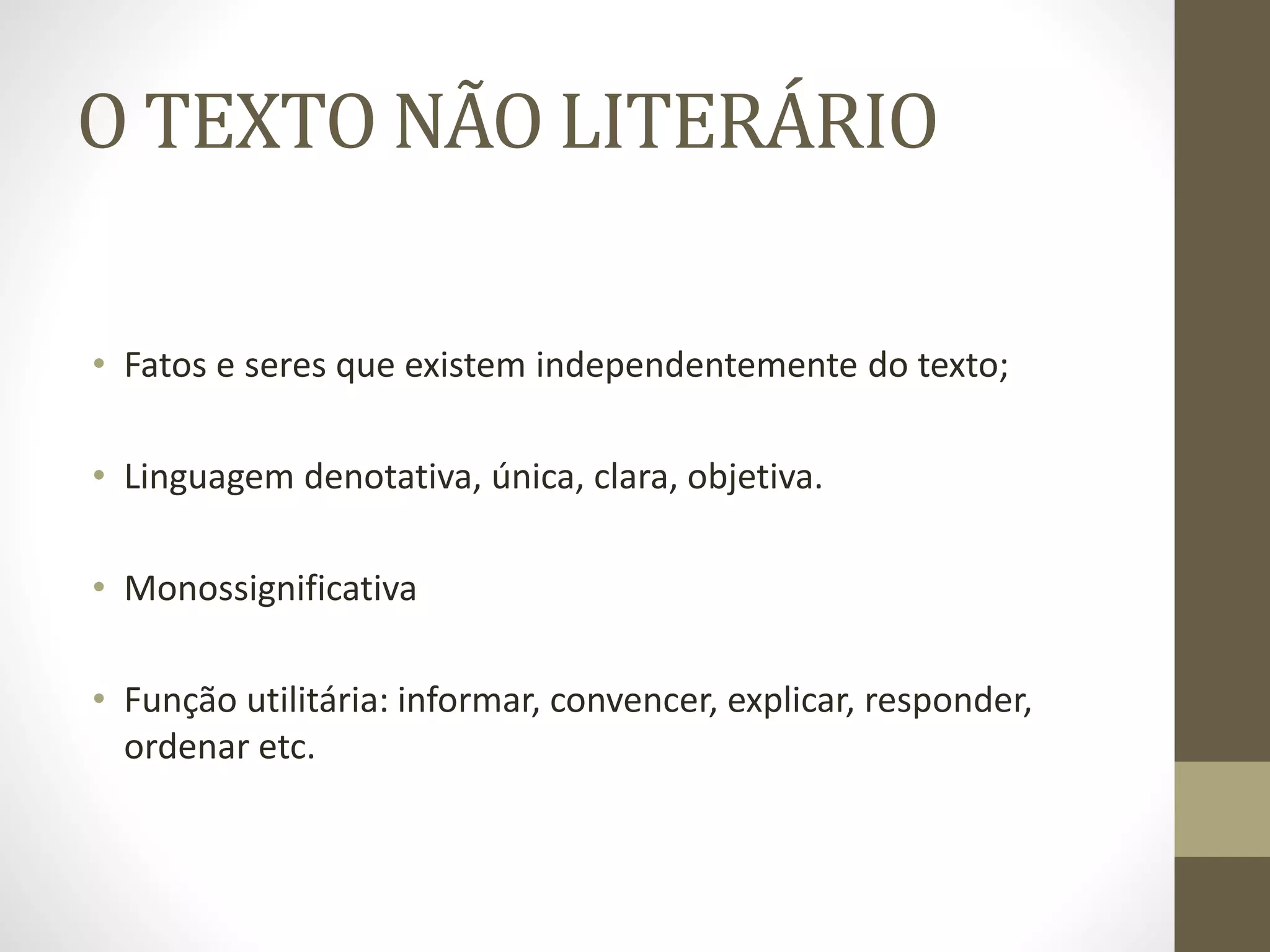 Texto literário e não literário | PPTX