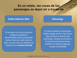 CARACTERIZACION DE PERSONAJESCARACTERIZACION DIRECTACARACTERIZACION INDIRECTANos permite deducir como son los personajesNos permite conocer a los personajesA través de sus pensamientos emociones y/o accionesPor datos que nos da el autor