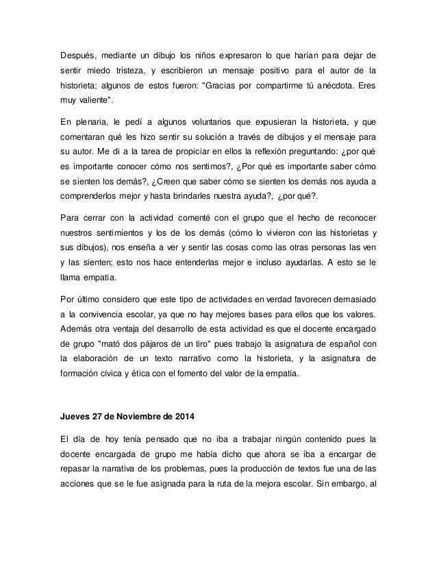 Texto Narrativo Diarios De Clase