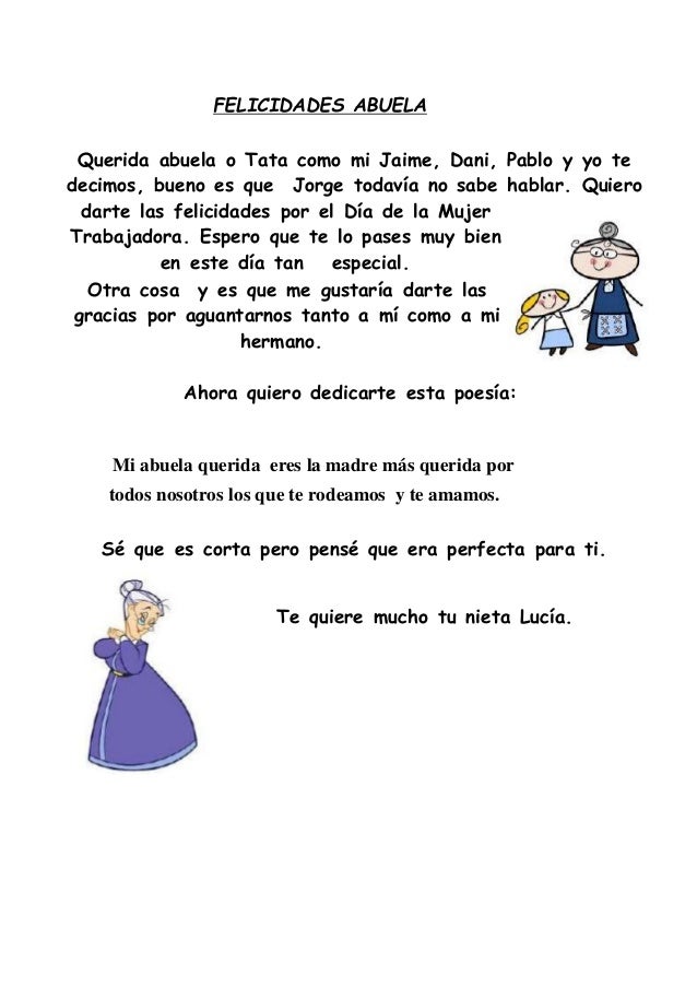 Textos abuelas Día de la Mujer Trabajadora 6º 2014