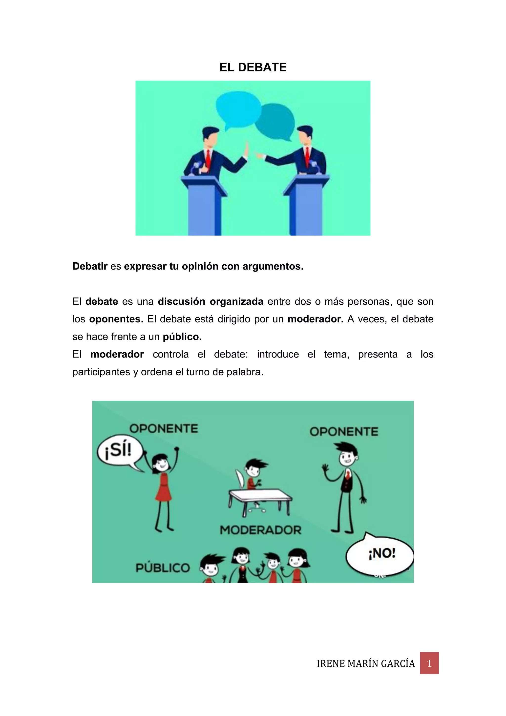 Debates Texto Textos argumentativos iv. el debate | PDF
