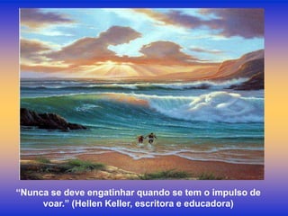 “Nunca se deve engatinhar quando se tem o impulso de
     voar.” (Hellen Keller, escritora e educadora)
 