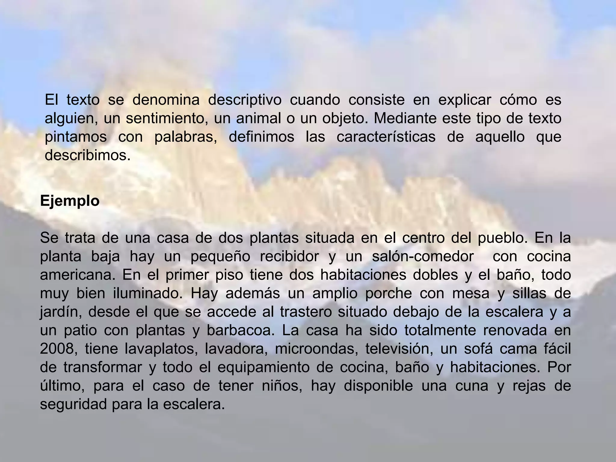 Ejemplos De Textos Descriptivos Cortos Ejemplo De Texto Descriptivo