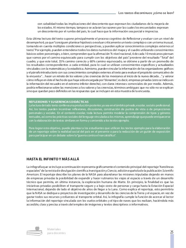 Textos discontinuos. cómo se leen.