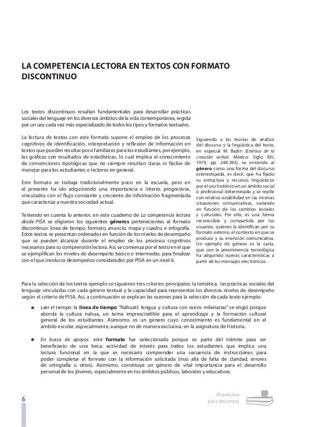 Textos discontinuos. cómo se leen.