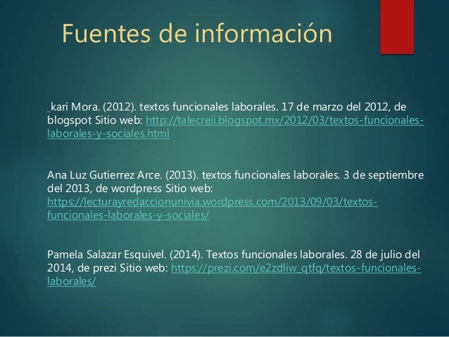 Textos funcionales laborales