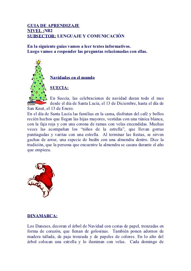 Textos informativos (actividades segun lo leido)