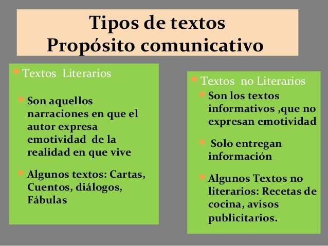 Textos literarios y no literarios