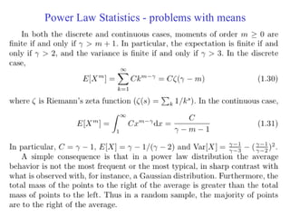 Power Law Statistics - problems with means
 
