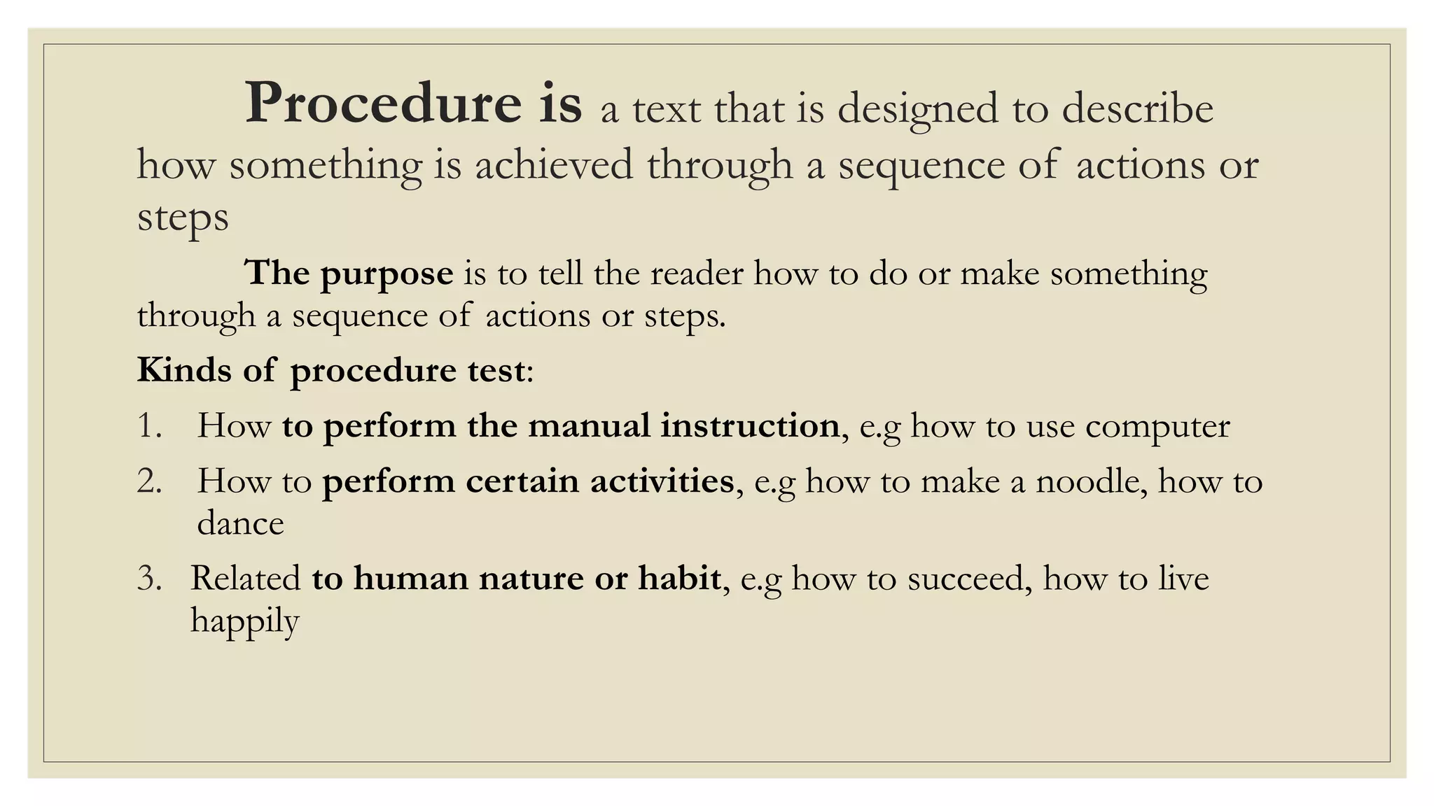 Text procedure | PPT