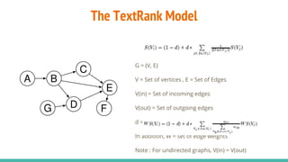 TextRank: Bringing Order into Texts | PPTX