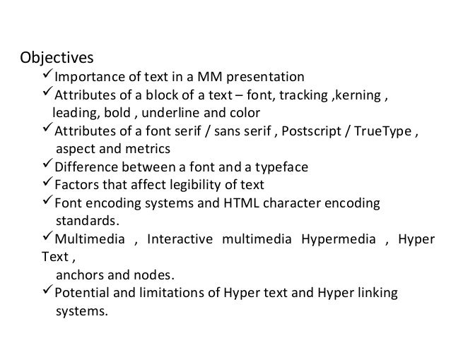 Text-Elements of multimedia