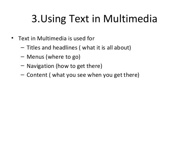 Text-Elements of multimedia