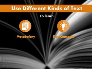 To learn
Use Different Kinds of Text
 