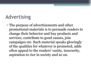 Advertisement Text Type Example Text types | PPT