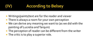 Textual analysis,by Catherine Belsey